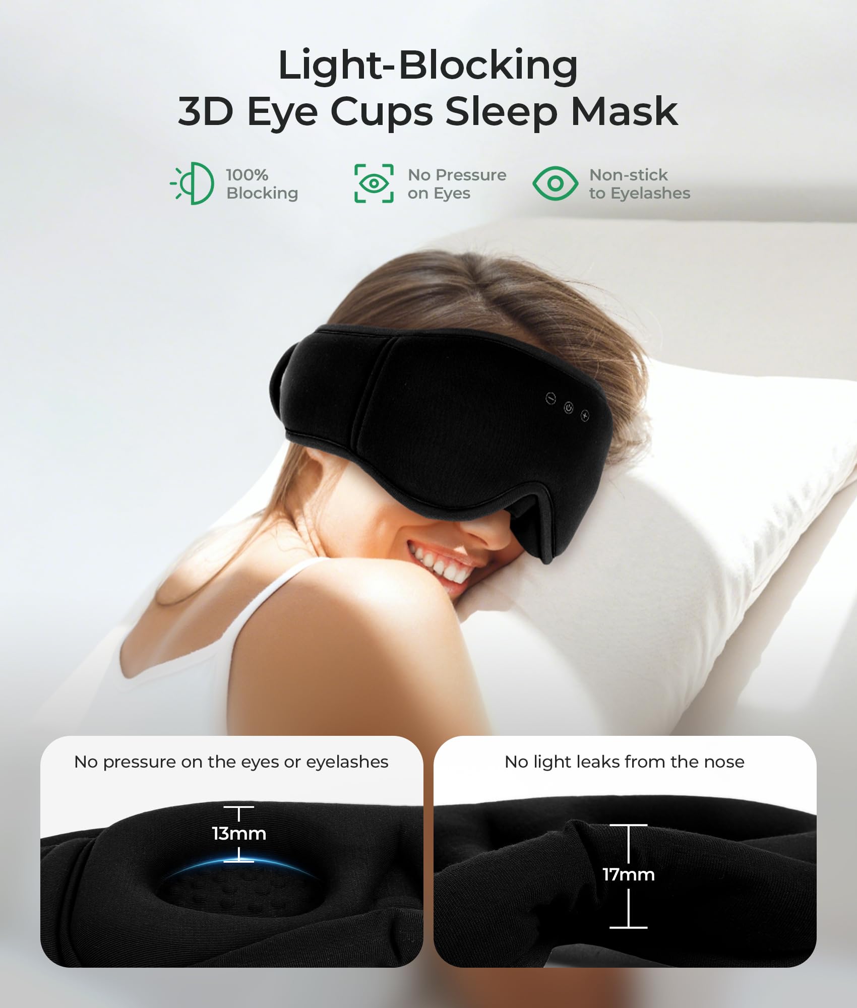 Musicozy Sleep Mask Headphones with Hi-Fi sound and built-in microphone