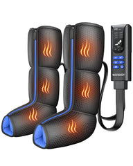 Musugy air compression leg massager front view showing wrap-around pressure