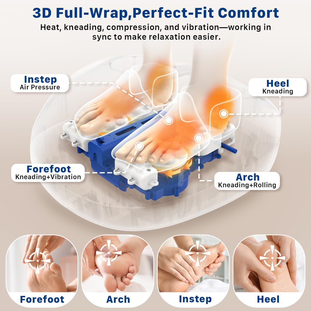 Musugy Foot Massager compression bags provide full-coverage wrap.