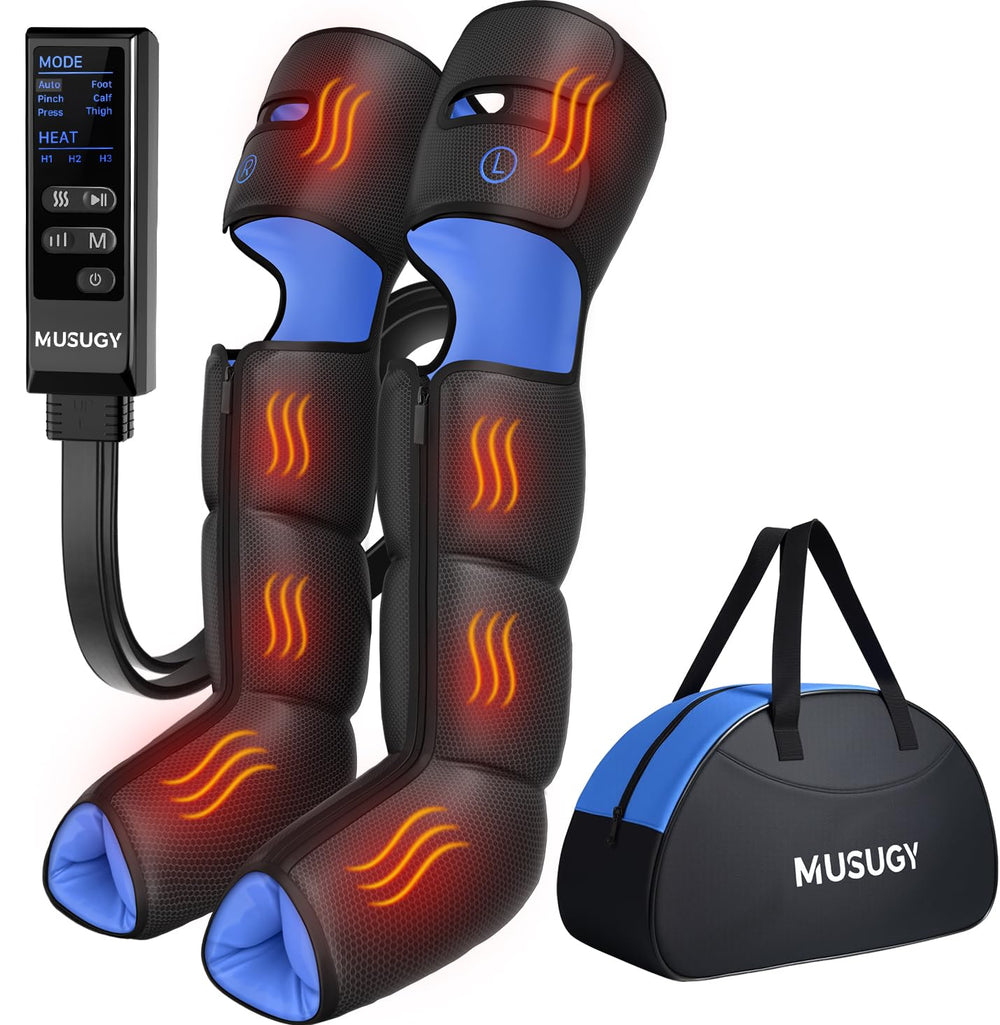 Musugy leg massager full-leg wrap demonstrating comprehensive compression for whole-leg relief