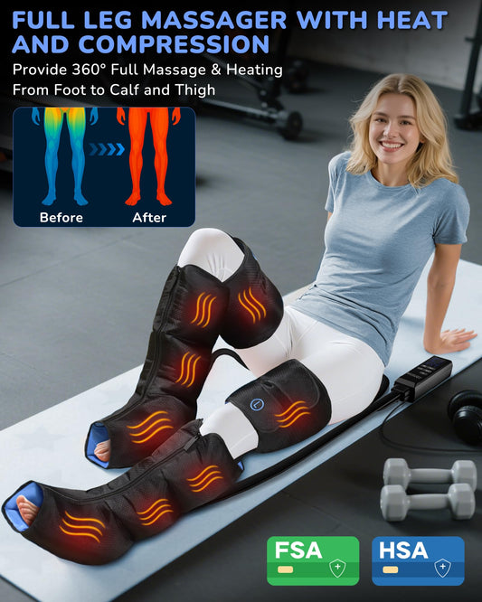 Musugy leg massager heat zones covering three areas for targeted relaxation