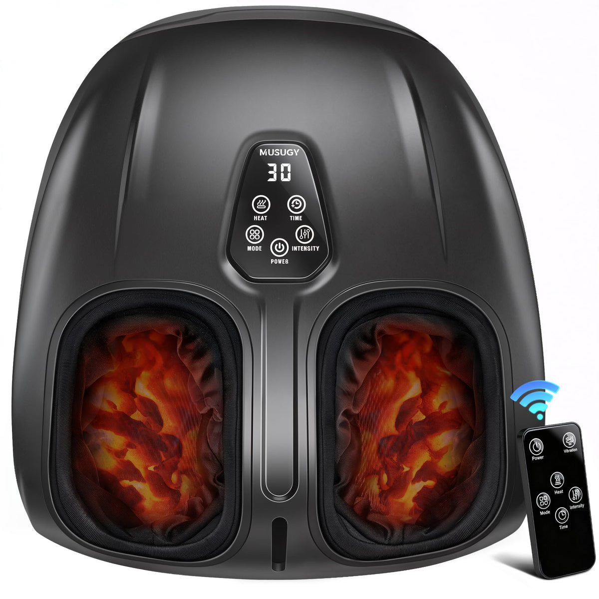Musugy Shiatsu foot massager with dual rollers for targeted kneading relief.
