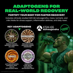 Mutant Big Greens digestive blend bottle label hints at prebiotics and probiotics benefits.