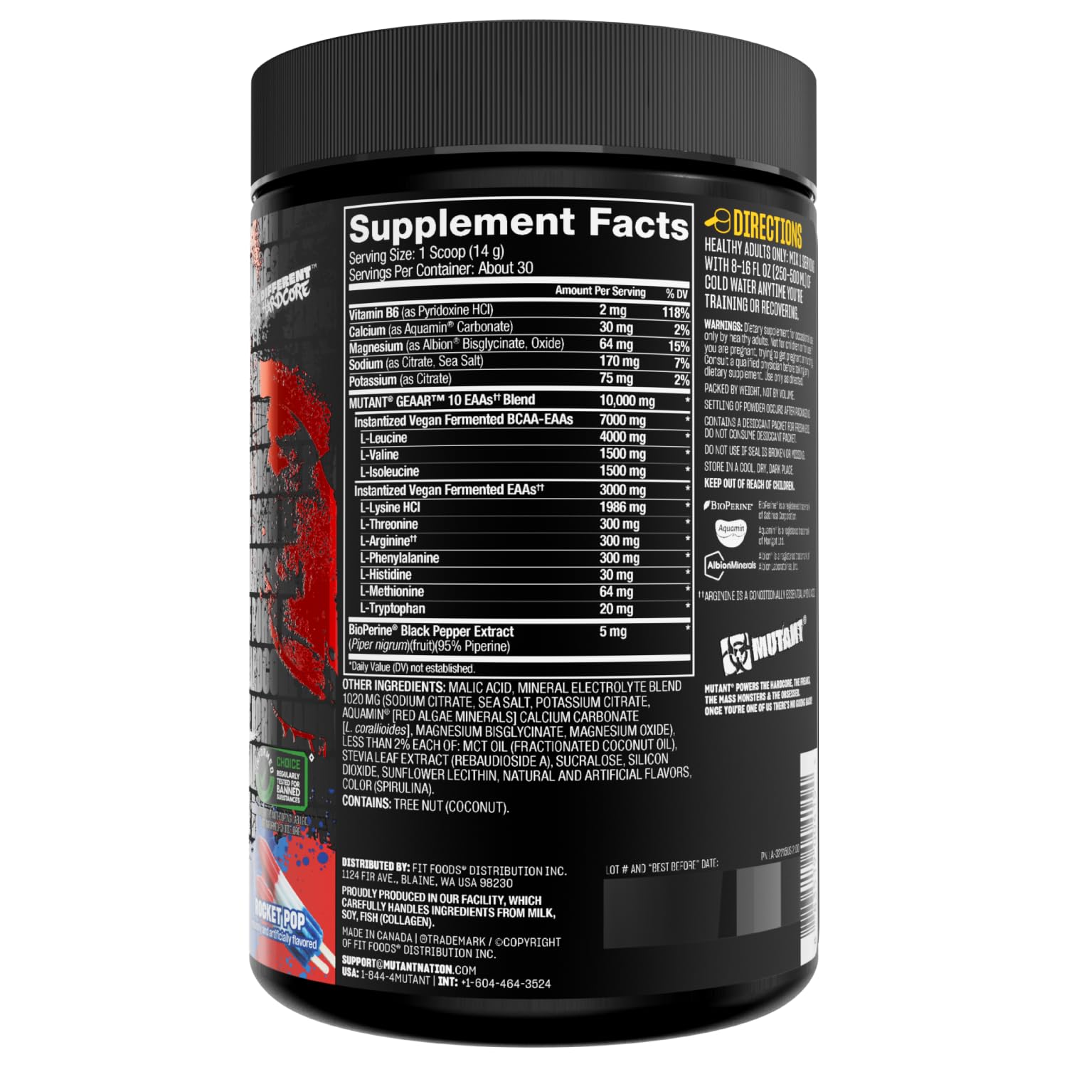 Mutant GEAAR 30 servings packaging emphasizes value and consistent use.