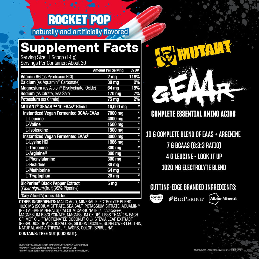 Mutant GEAAR electrolytes with coconut water support hydration during training.