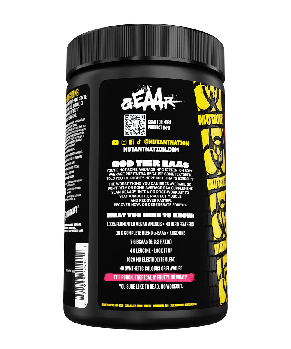 Mutant GEAAR vegan fermented amino acids showcase clean recovery support