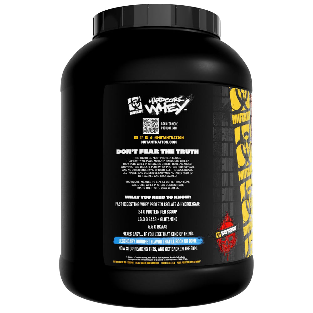 Mutant Hardcore Whey on kitchen counter inspires daily protein routine.