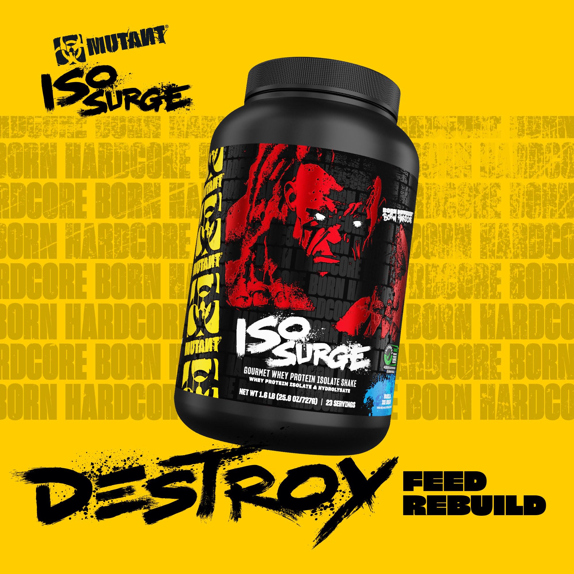 Mutant ISO Surge salted caramel chocolate flavor closeup