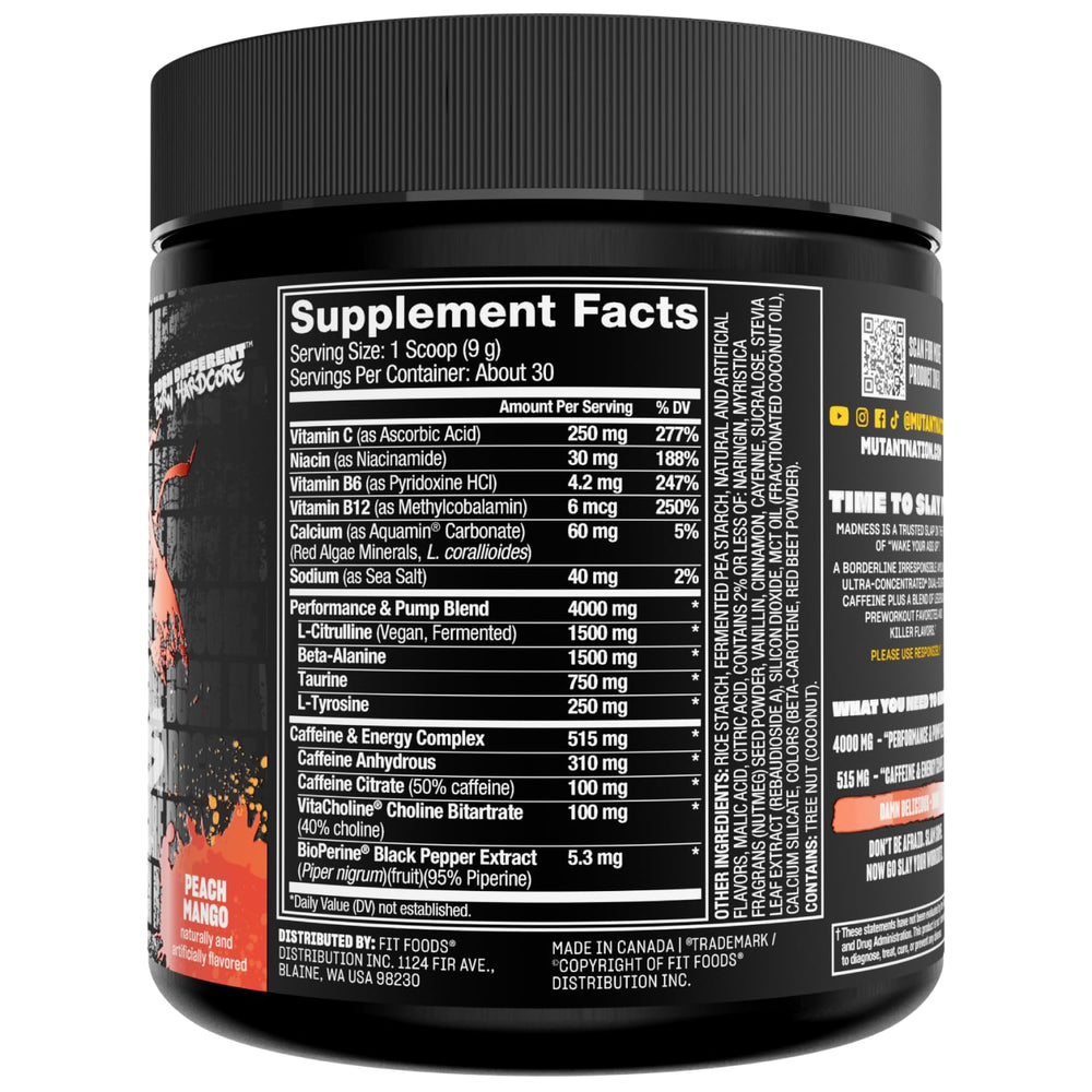 Mutant Madness peach mango flavor glow on countertop appealing to testers
