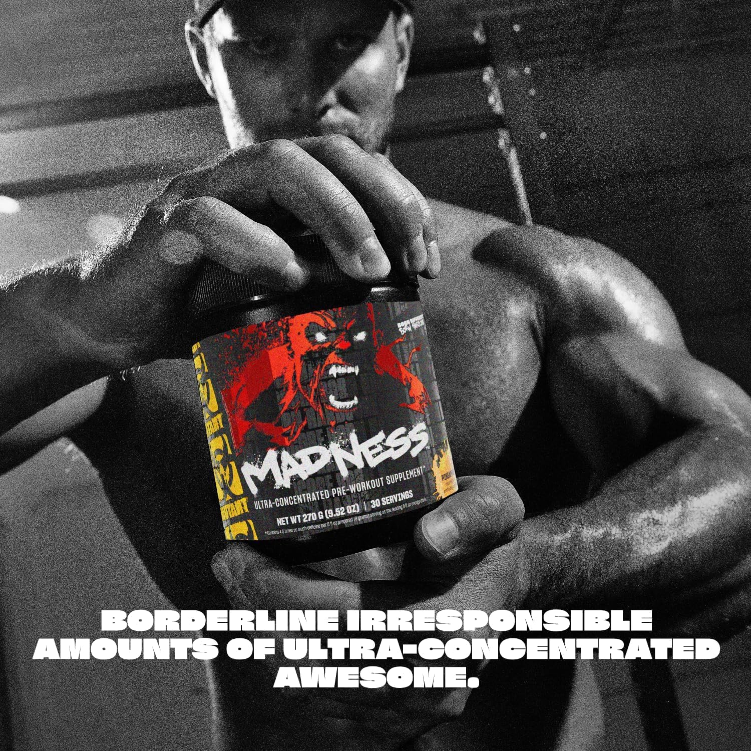 Mutant Madness orange rush shaker shown for on-the-go energy