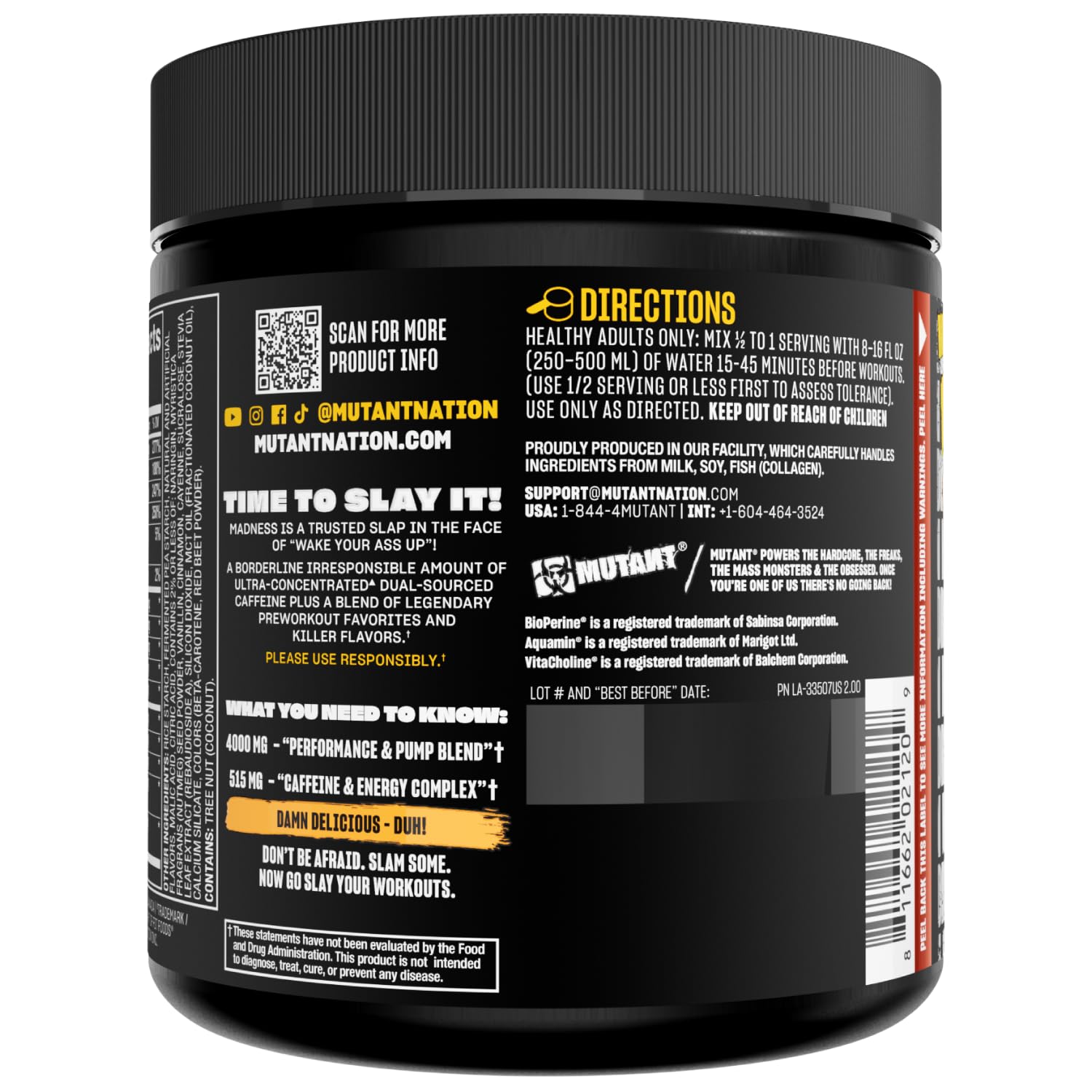 Mutant Madness Pineapple flavor shot during training.
