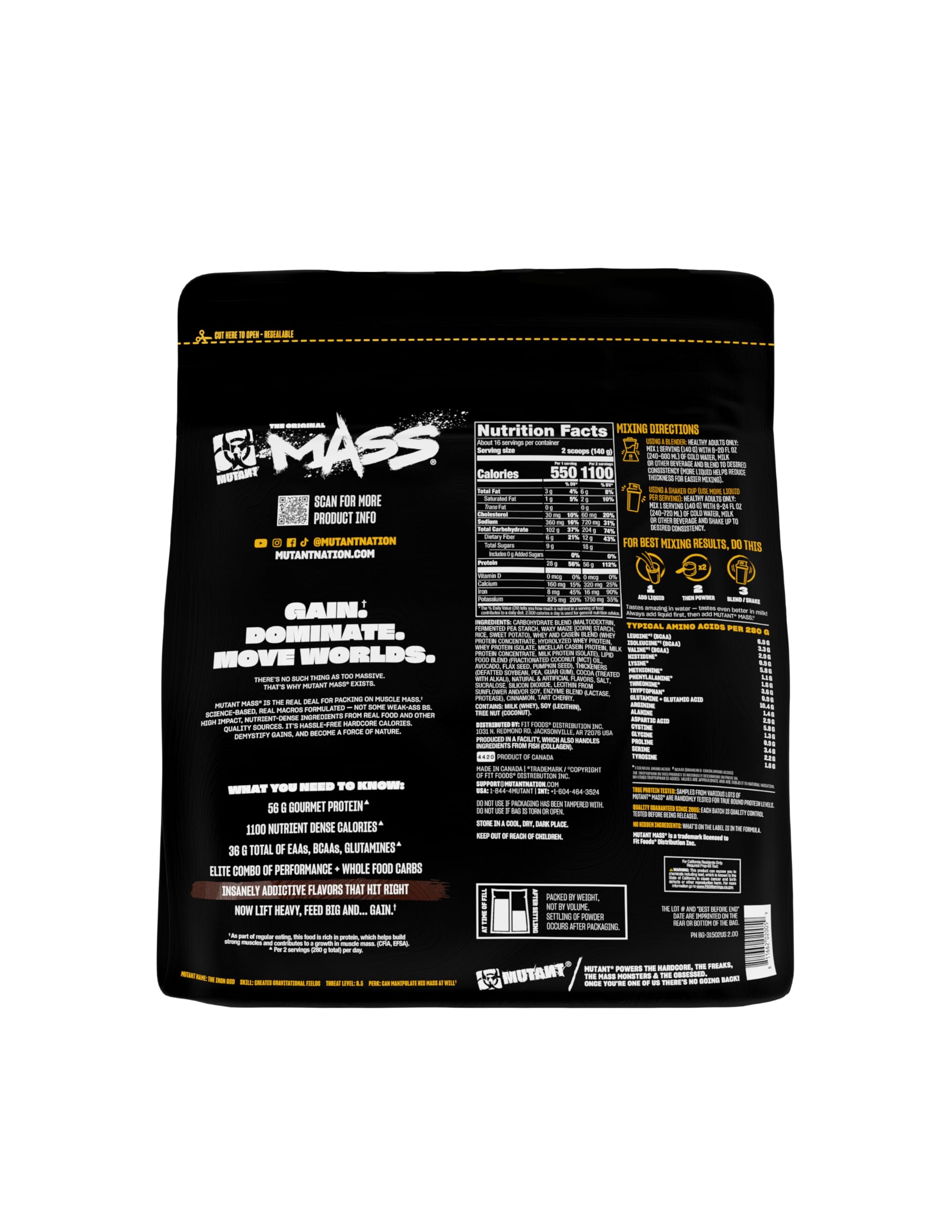 Mutant Mass 5 lb bag packaging signals long-term value.