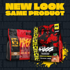 Mutant Mass nutrition panel highlights high protein and calories.
