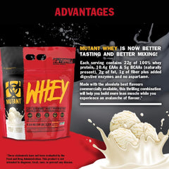 Mutant Whey Dual Chamber protein scoop illustrating portion control