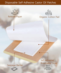 MUZAMOX castor oil pack wrap self-adhesive for secure, comfortable wear.