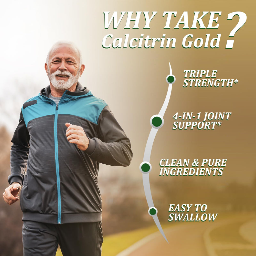MXZ Calcitrin Gold tablets close-up emphasizing compact capsules and coating.