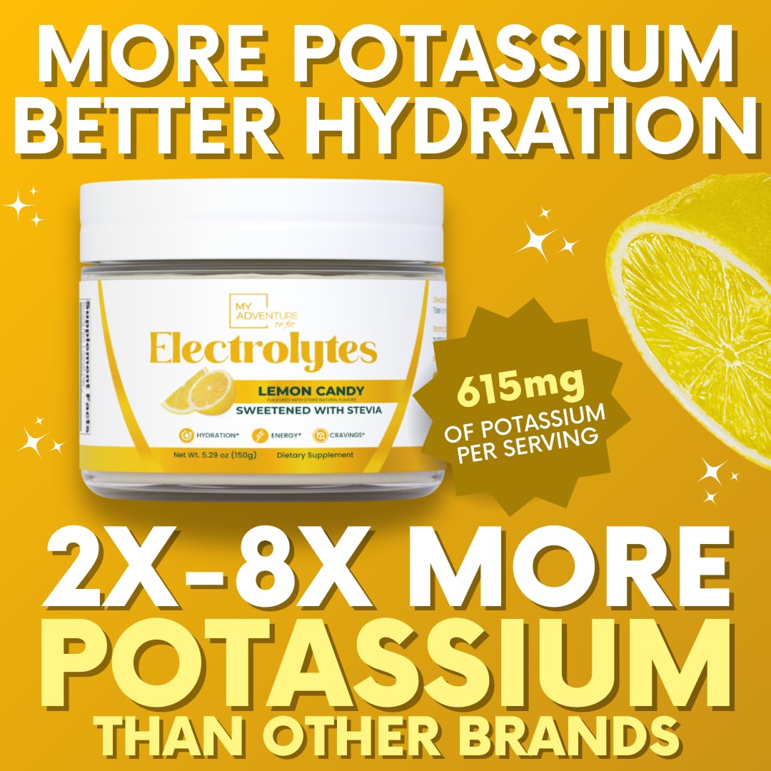 My Adventure to Fit electrolyte powder scoop close-up with natural ingredients.