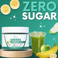 My Adventure to Fit Green Superfood smoothie bowl with powder drizzle.