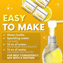 My Adventure to Fit Lemon Candy flavor swirling in a glass of water.