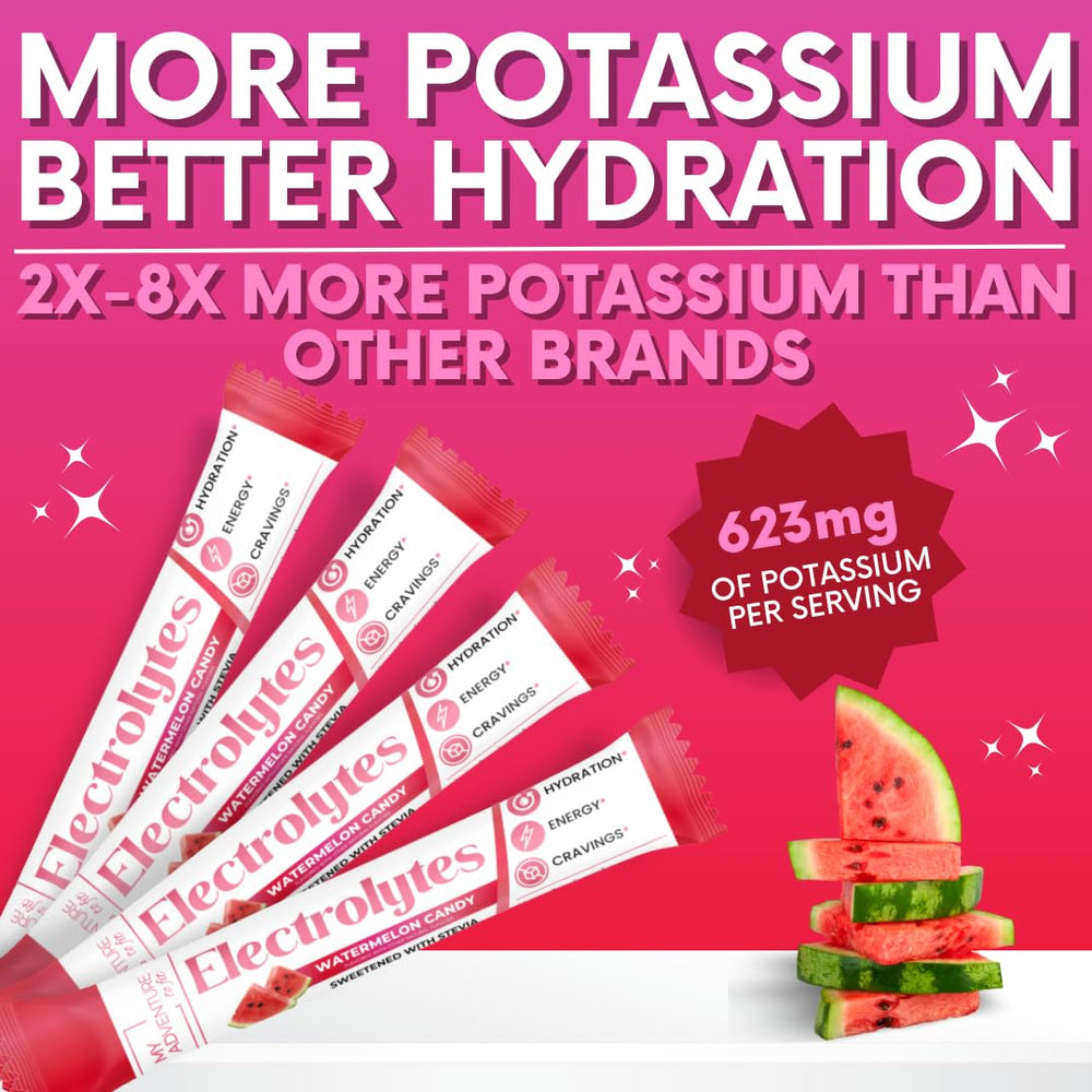 My Adventure to Fit scoop dispensing watermelon candy electrolyte powder after workout.