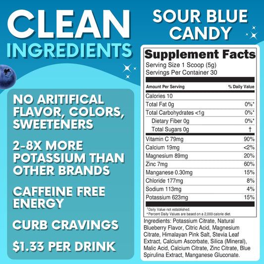 My Adventure to Fit electrolytes powder scoop showing sugar-free Stevia-sweetened flavor