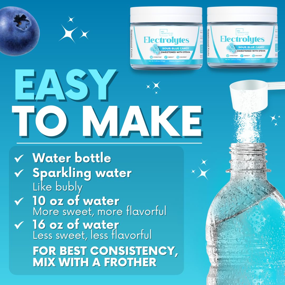 My Adventure to Fit label highlights natural ingredients and zero sugar formula
