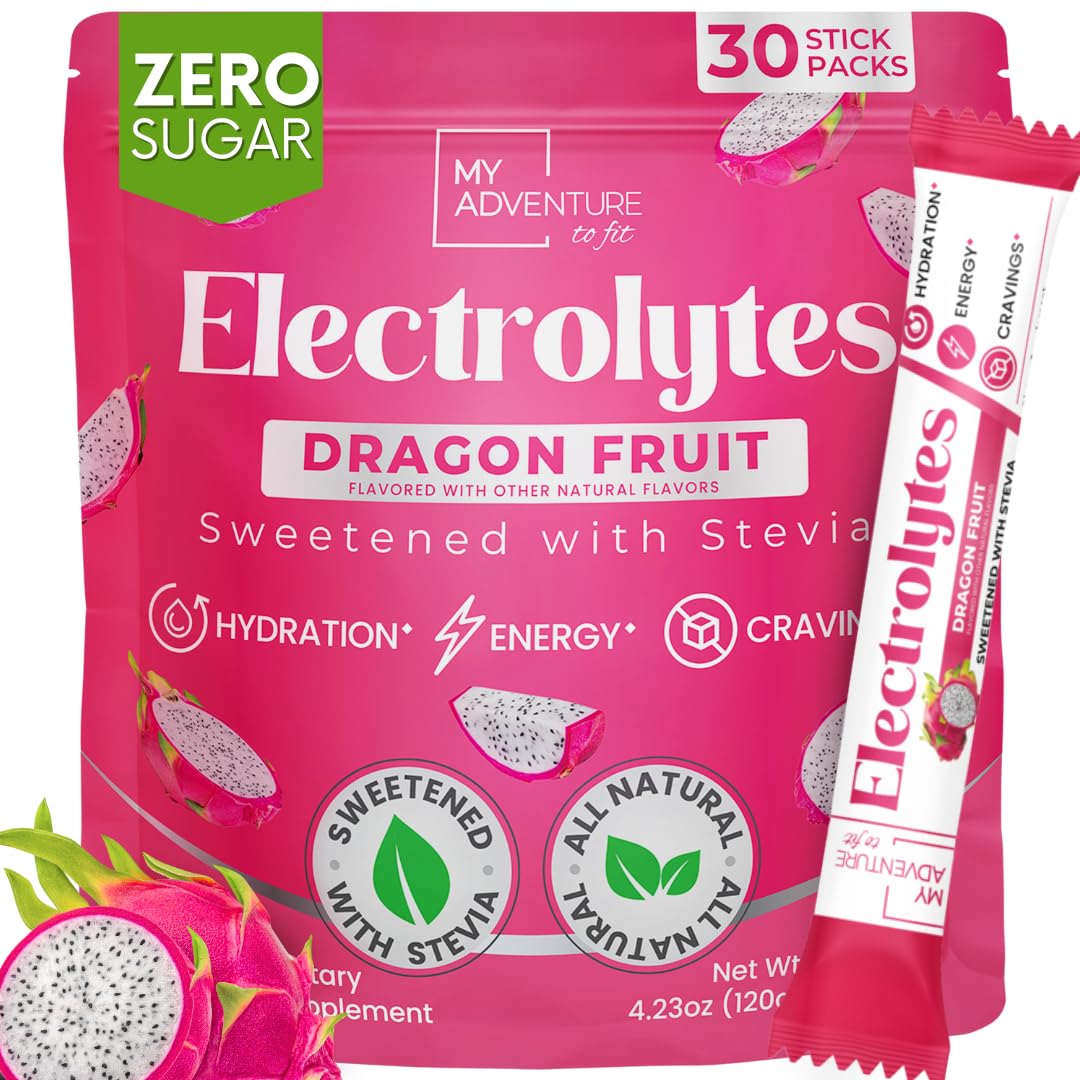 My Adventure to Fit dragon fruit electrolytes stick front view for on-the-go hydration