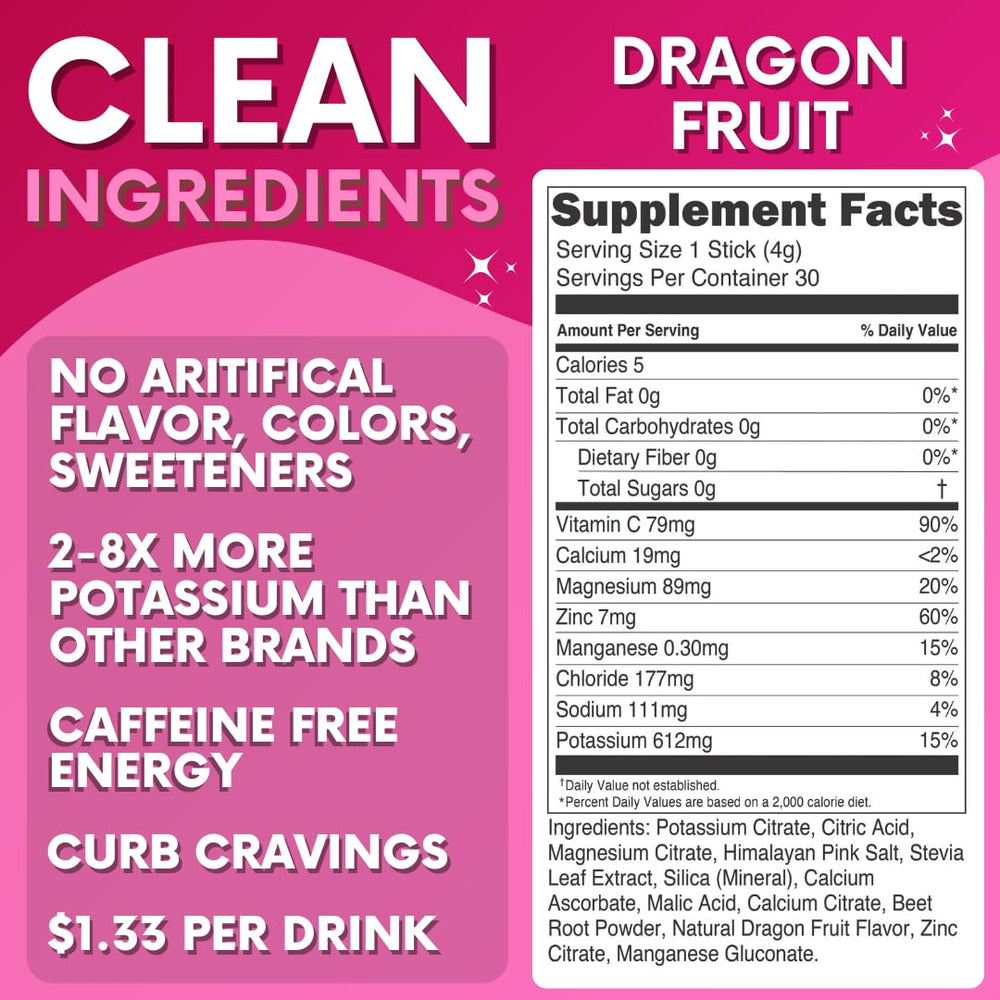 My Adventure to Fit dragon fruit electrolytes stick powder dissolving in water