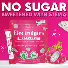 My Adventure to Fit dragon fruit electrolytes stick uses natural stevia sweetness