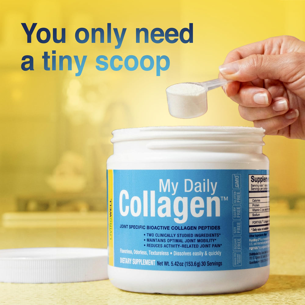 My Daily Collagen Fortigel label highlighting bioactive peptides for joint support.