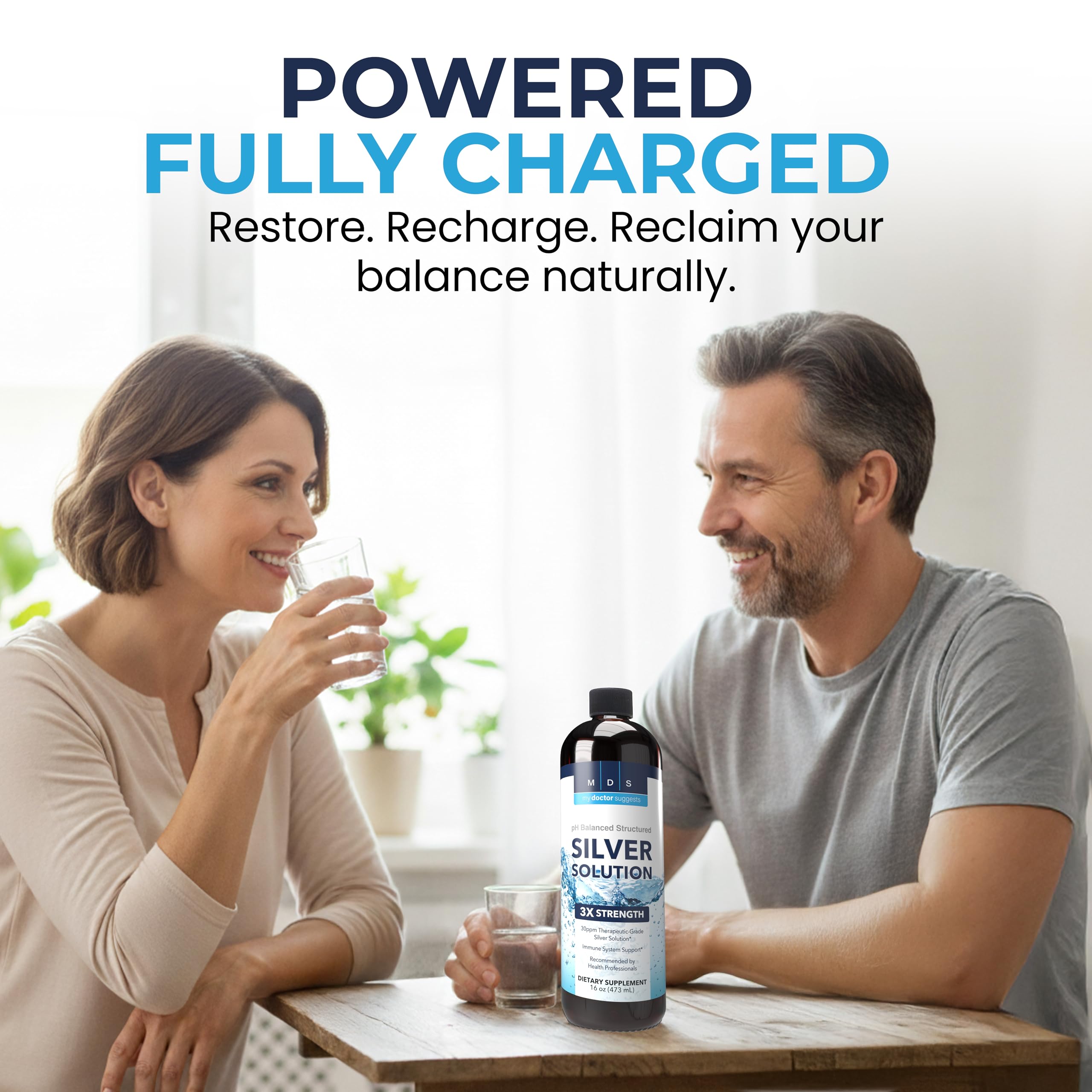 My Doctor Suggests alkaline structured silver liquid label with product details