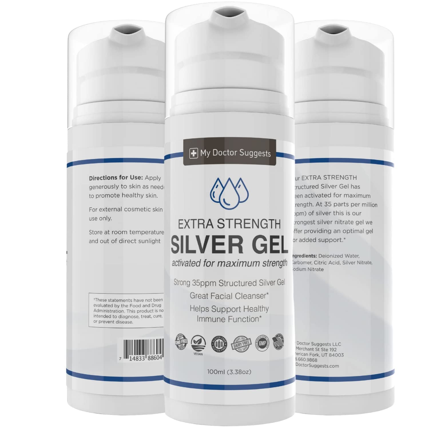 My Doctor Suggests Colloidal Silver Gel four-pack delivers value and convenience.