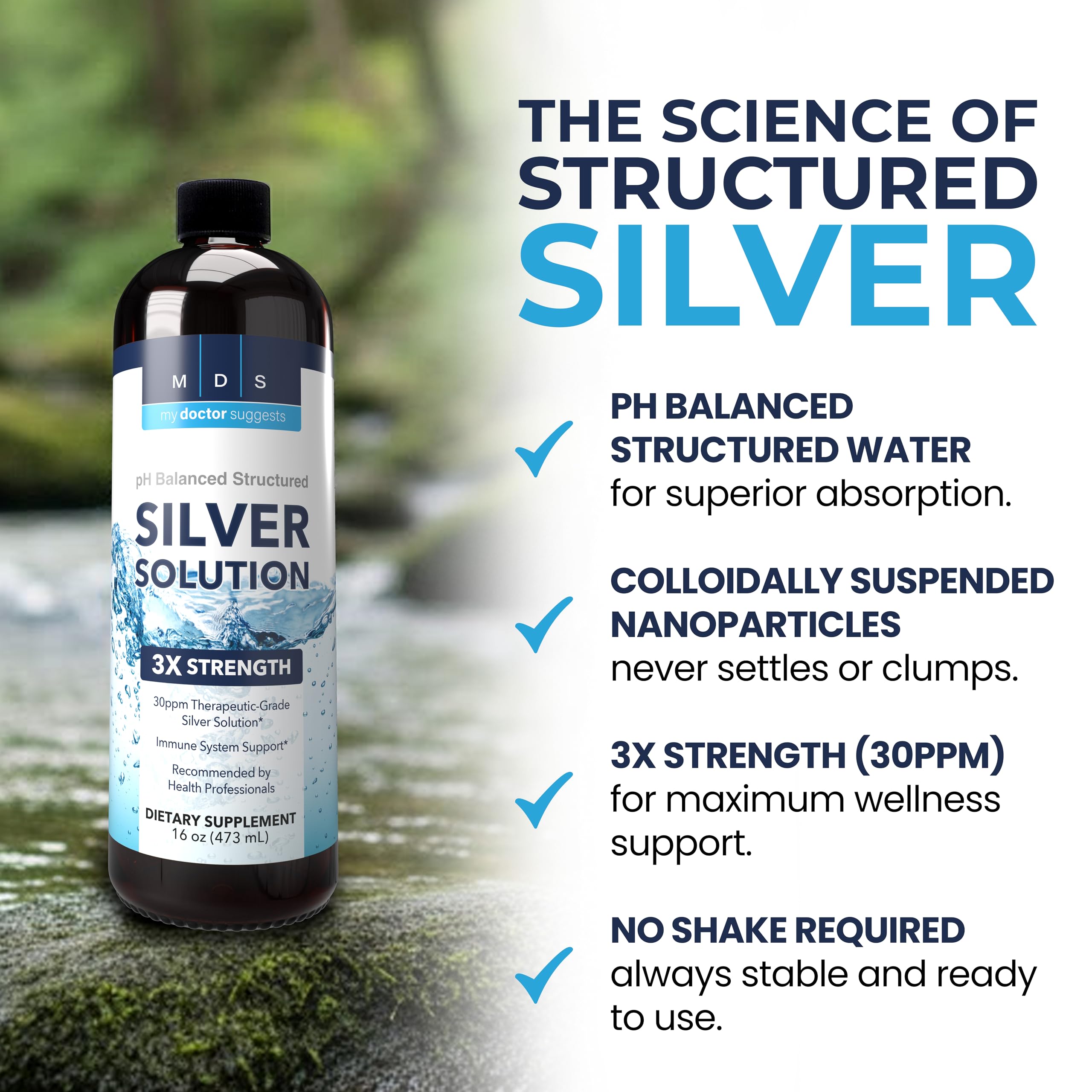 My Doctor Suggests made-in-usa structured silver bottle