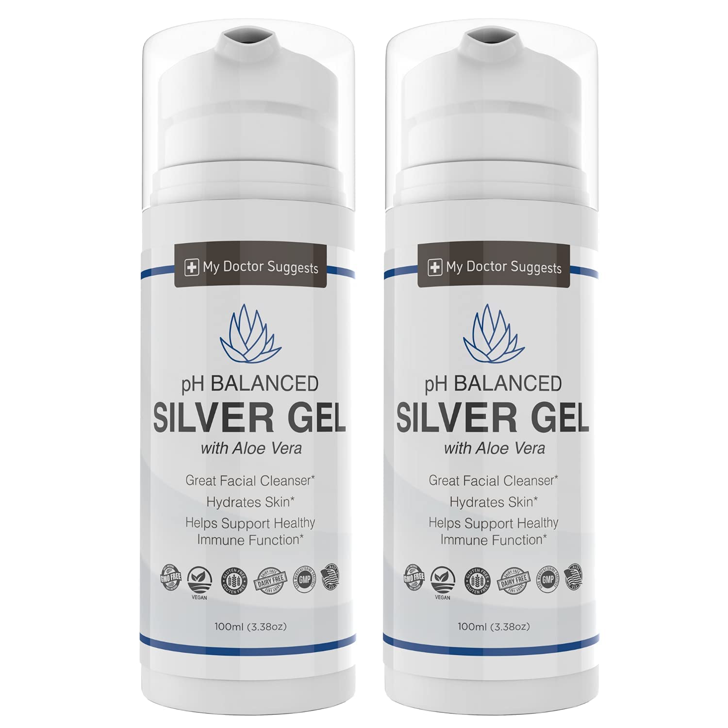 My Doctor Suggests aloe enriched gel packaging and bottle