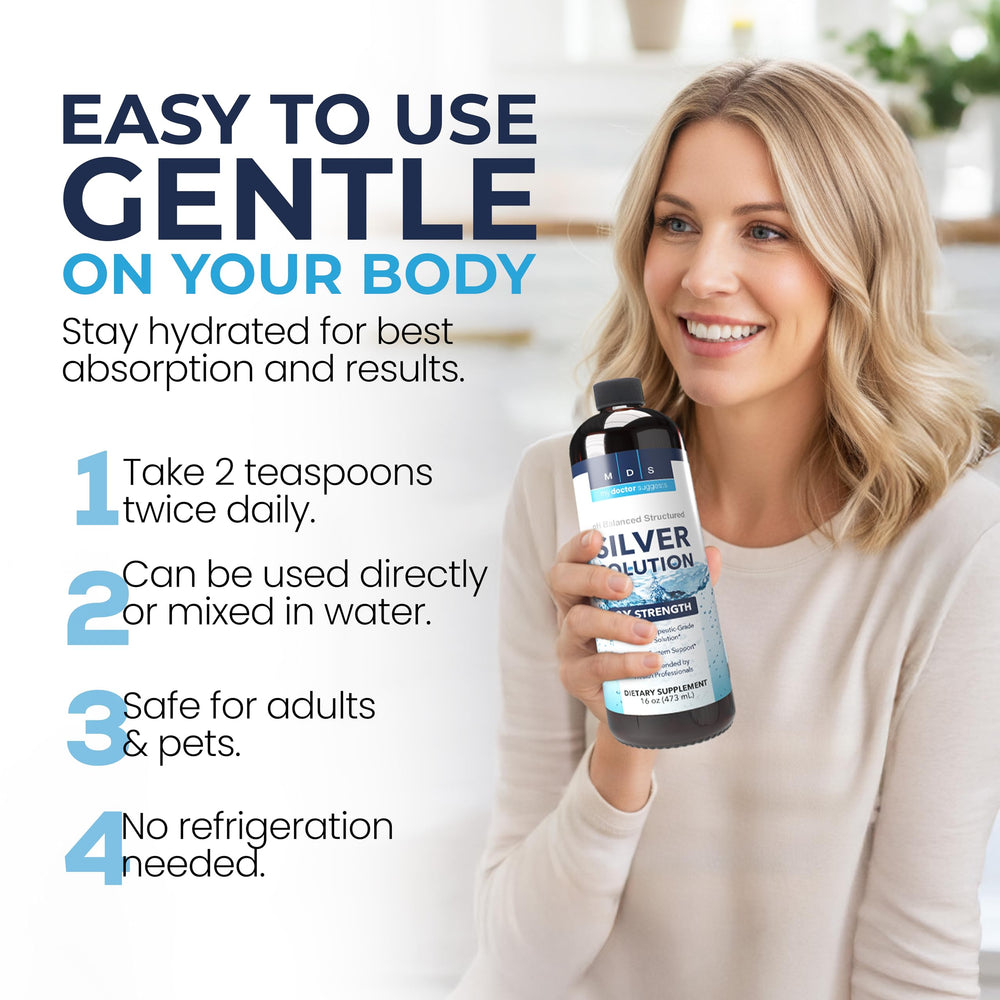 My Doctor Suggests user-friendly daily-use structured silver on countertop