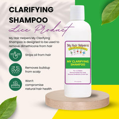 My Hair Helpers Clarifying Shampoo hair-cleanse-closeup shows effective rinse away buildup.