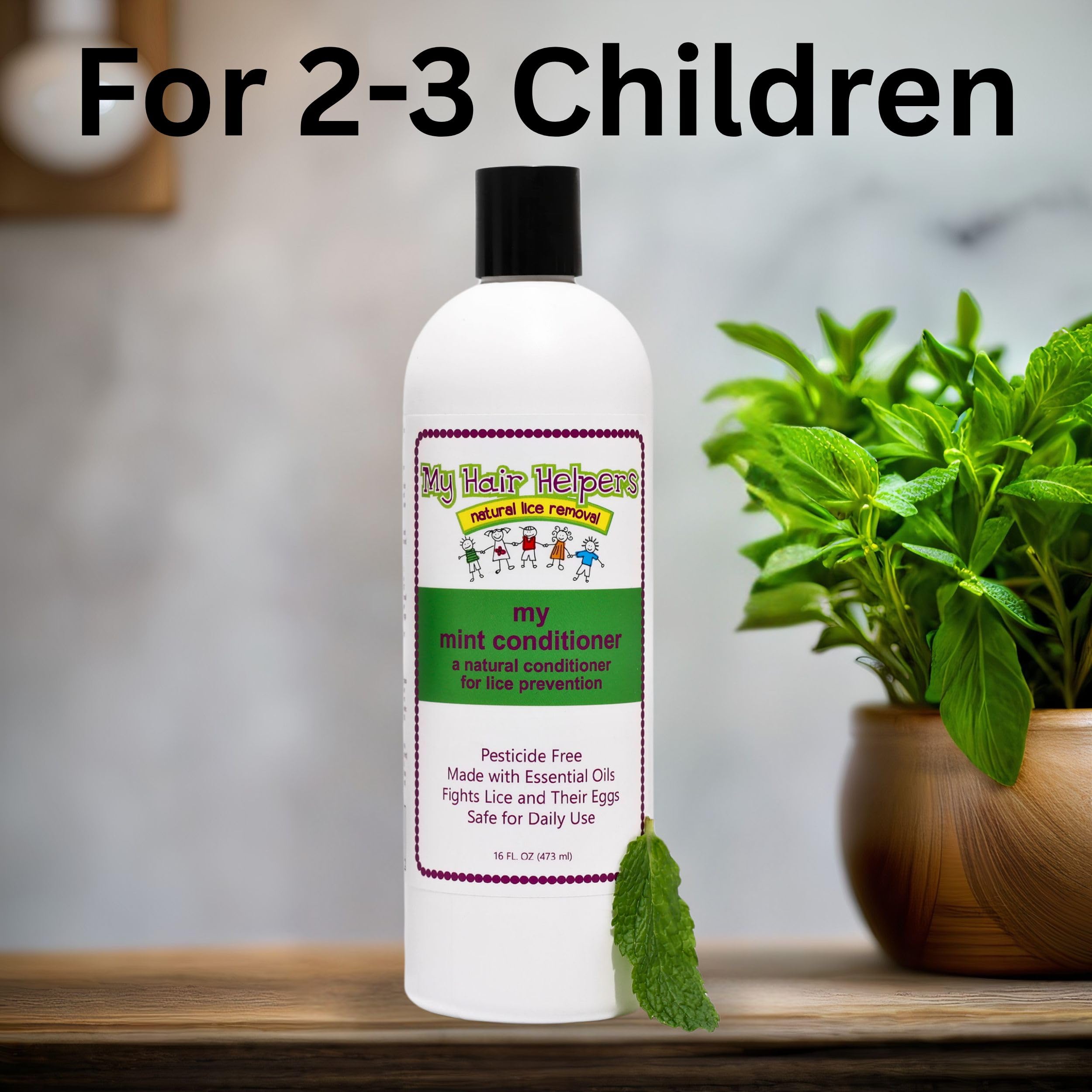 My Hair Helpers lice prevention conditioner soft hair result, nourished strands.