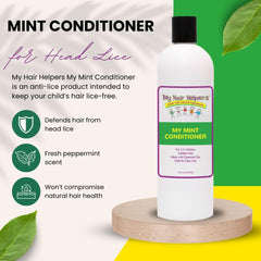 My Hair Helpers lice prevention conditioner USA made label, trusted American production.
