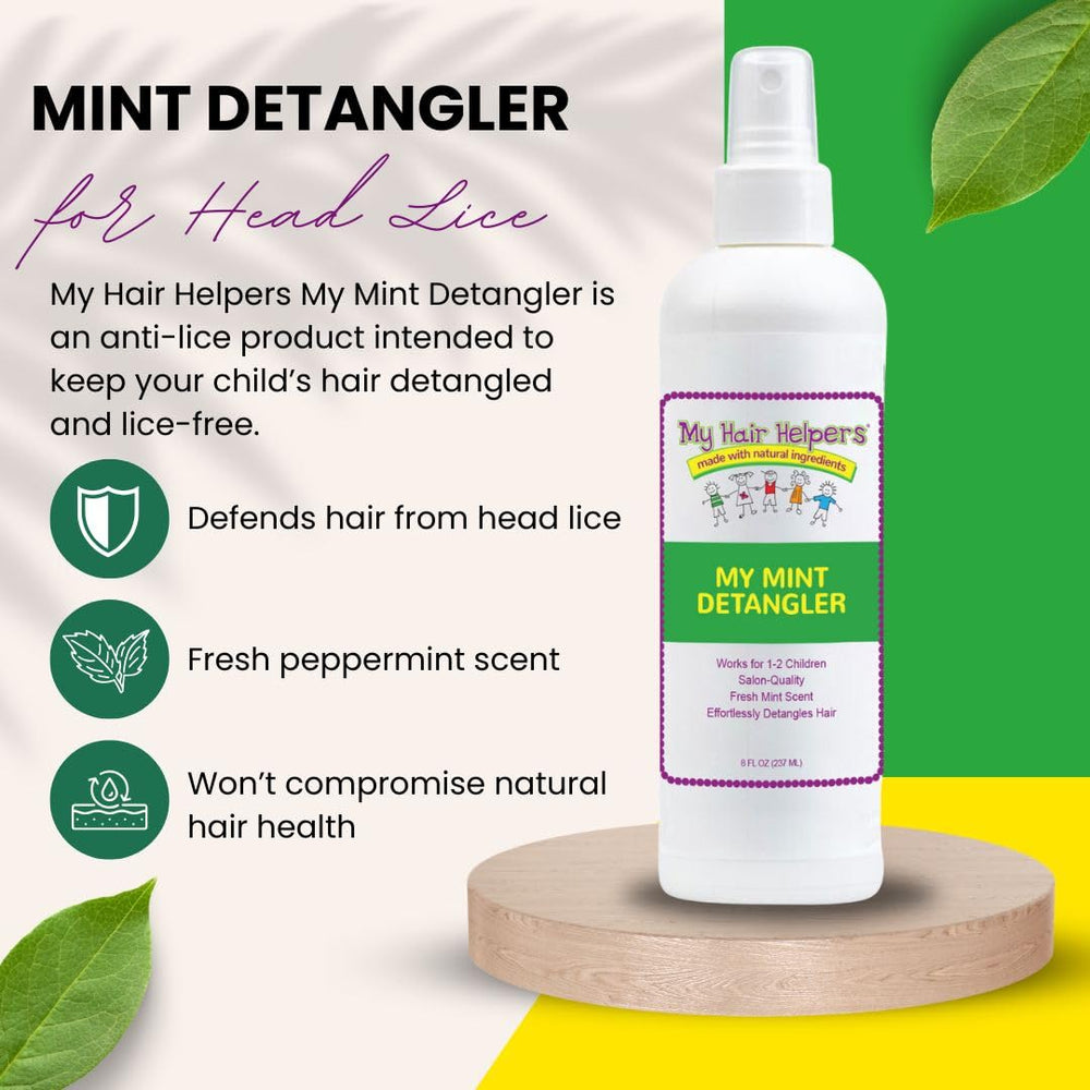 MY HAIR HELPERS Mint Detangler packaging features a money-back guarantee.