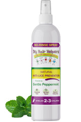 MY HAIR HELPERS Mint Lice Spray bottle shows refreshing scent for lice prevention