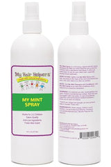 MY HAIR HELPERS Mint Lice Spray label highlights kid-friendly design