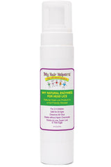 My Hair Helpers natural enzymes mousse bottle for gentle head lice removal at home.