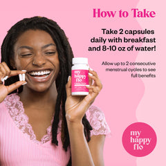 My Happy Flo mood balance capsules in a daily routine setup