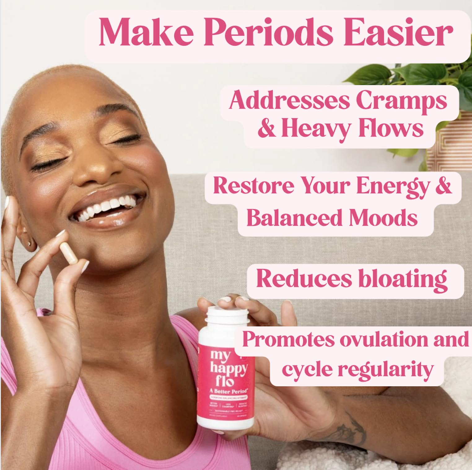 My Happy Flo capsules close-up for comfortable cycles