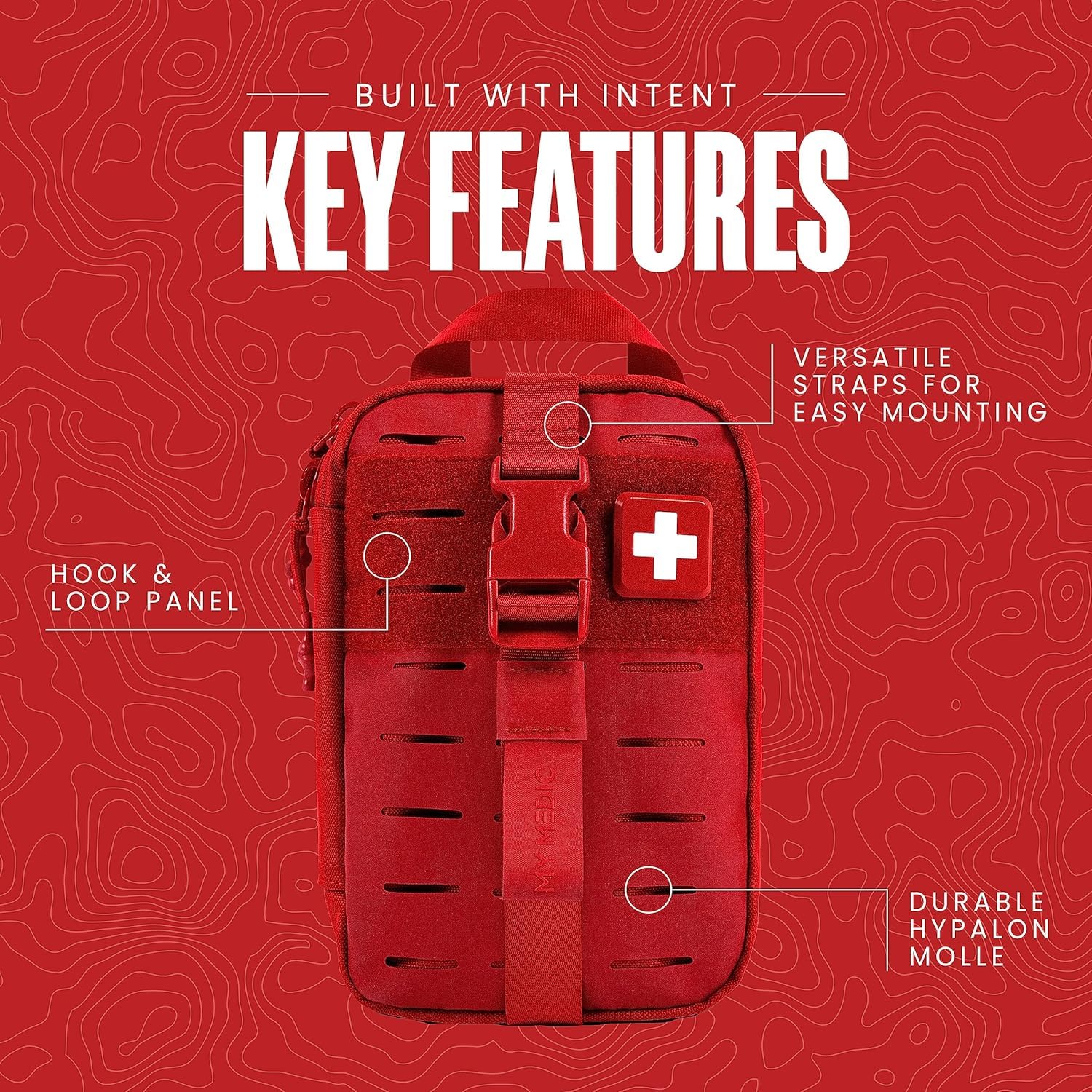 Durable Hypalon MOLLE panel keeps essentials secured on your backpack.