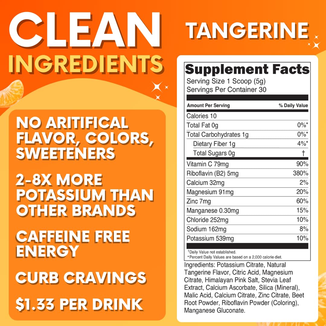 My Adventure to Fit Tangerine electrolytes powder scoop for quick hydration during workouts.