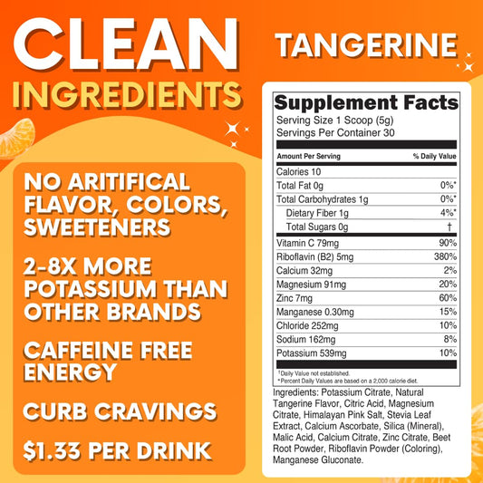 My Adventure to Fit Tangerine electrolytes powder scoop for quick hydration during workouts.