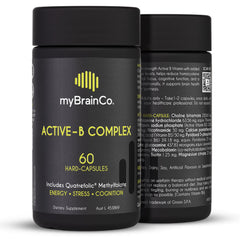 myBrainCo Active-B Complex bottle ready for daily energy support.
