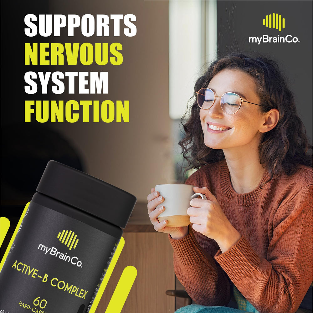 Packaging highlighting GMP standards and family-owned brand of myBrainCo.