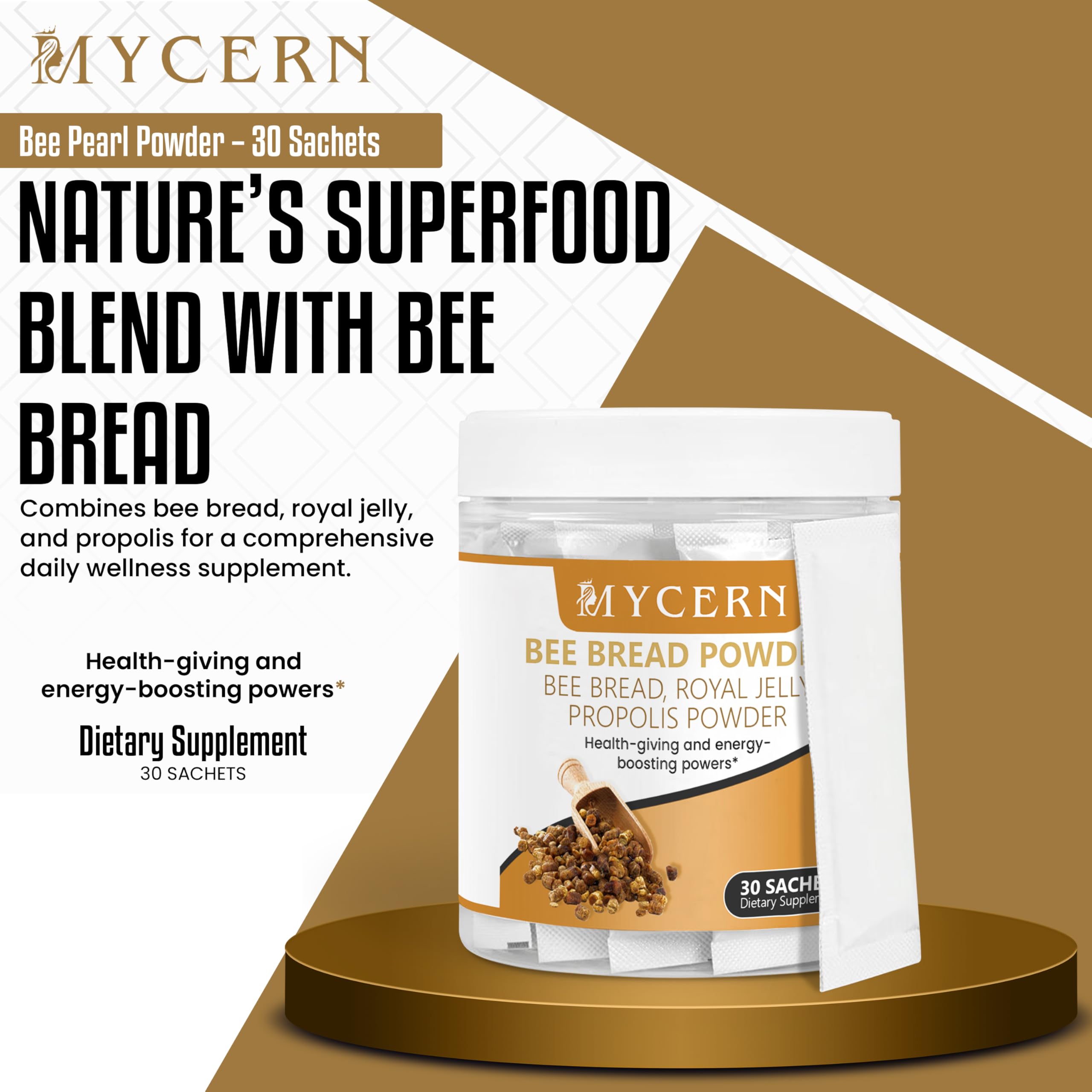 Mycern smoothie bowl with bee bread powder delivers natural energy